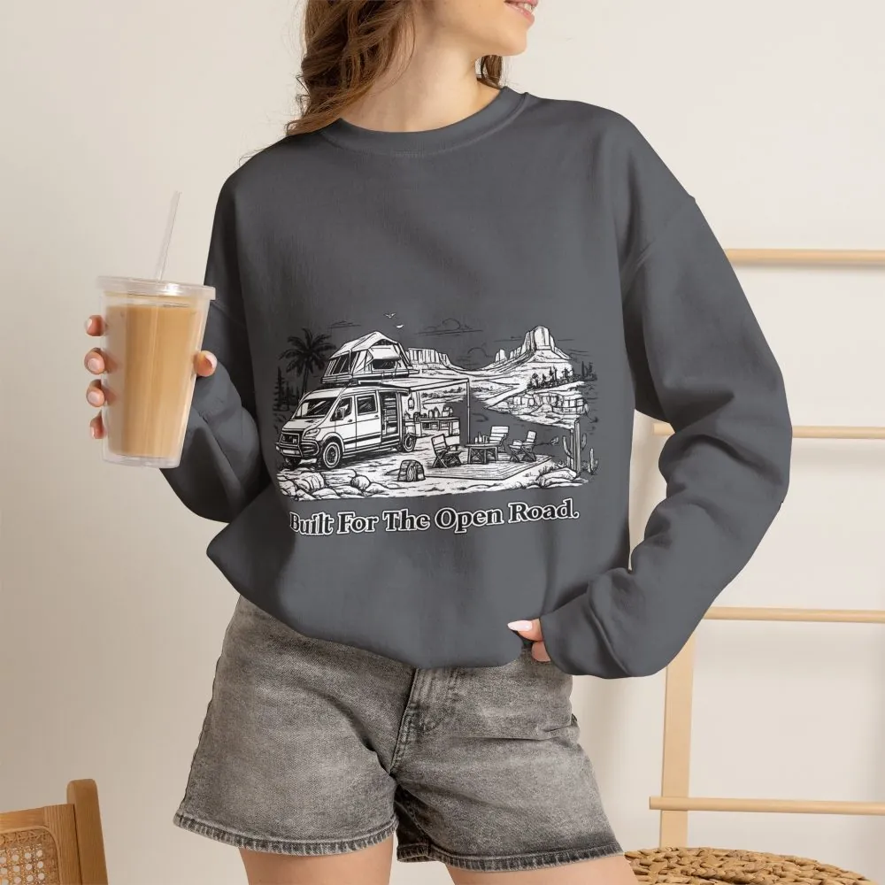 4658466830452911461_2048.jpeg Unisex Heavy Blend™ Crewneck Sweatshirt — "Built For The Open Road" Design Minimal-Line