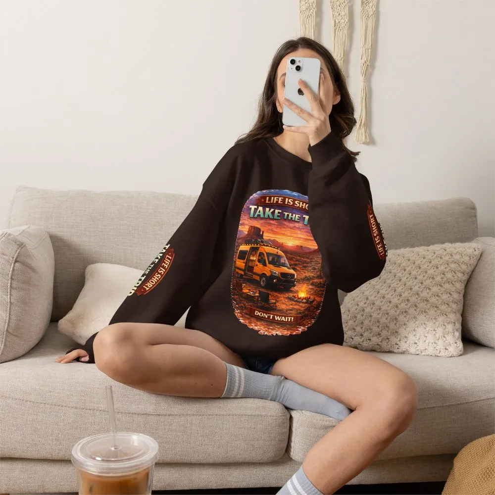 4666696993265428149_2048.jpeg Unisex Heavy Blend™ Crewneck Sweatshirt — "Life Is To Short-Take The Trip" Design Scenic-Line