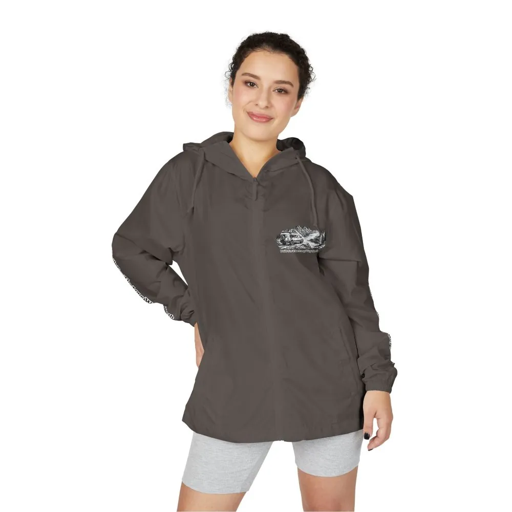 4689989687723200735_2048.jpeg Unisex Full-Zip Windbreaker Jacket — "Built For The Long Way North" (Design "Minimal-Line")
