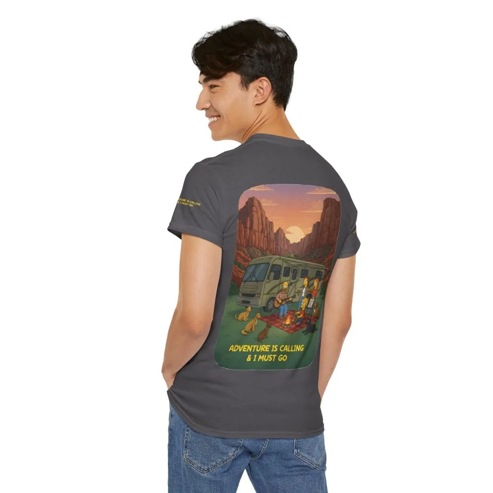 4698248427531565542_2048.jpeg Unisex Heavy Cotton Tee — "Adventure Is Calling-I Must Go" Design Sitcom-Line