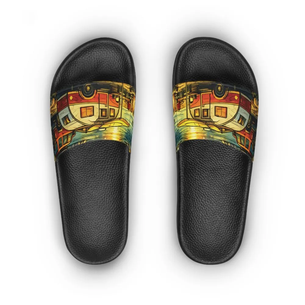 Women's Slide Sandals - Camper Slides (Cubic-Line)