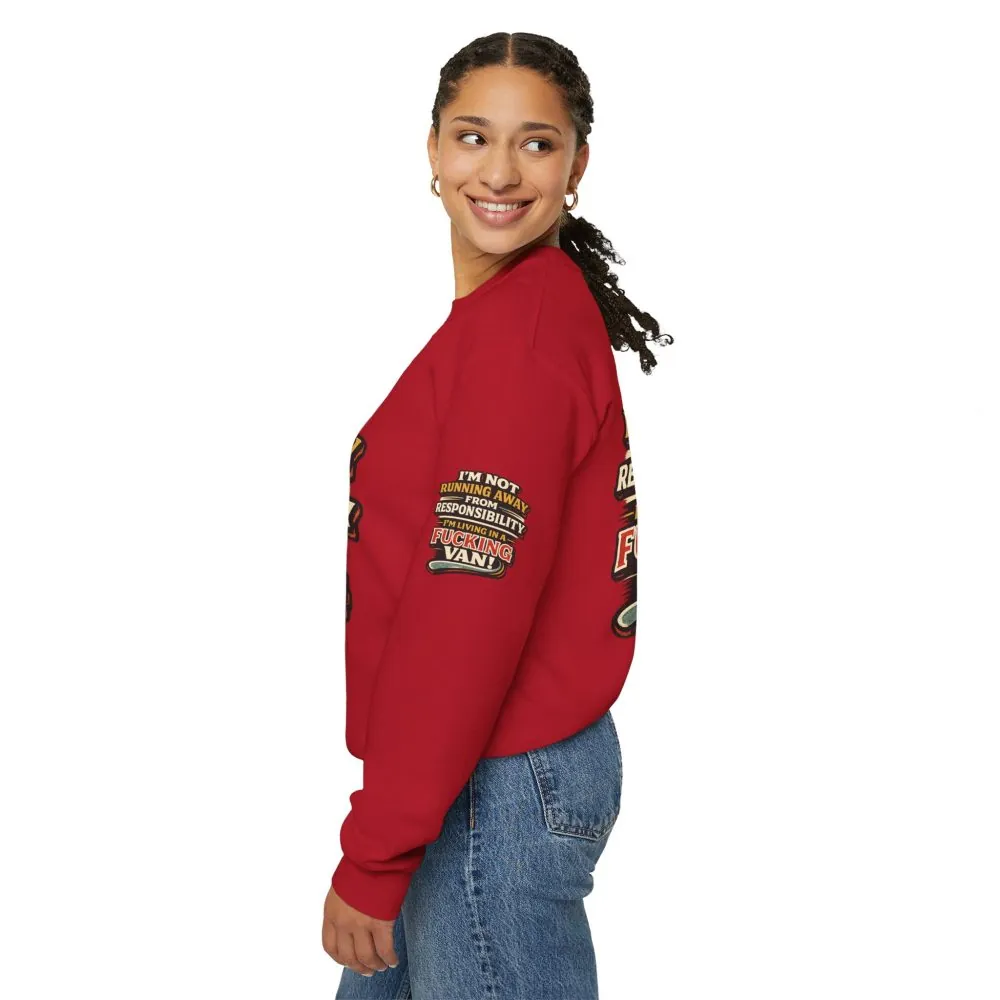 4712701394721602695_2048.jpeg Unisex Heavy Blend™ Crewneck Sweatshirt — "I`m Not running Away" Design F**K-Line