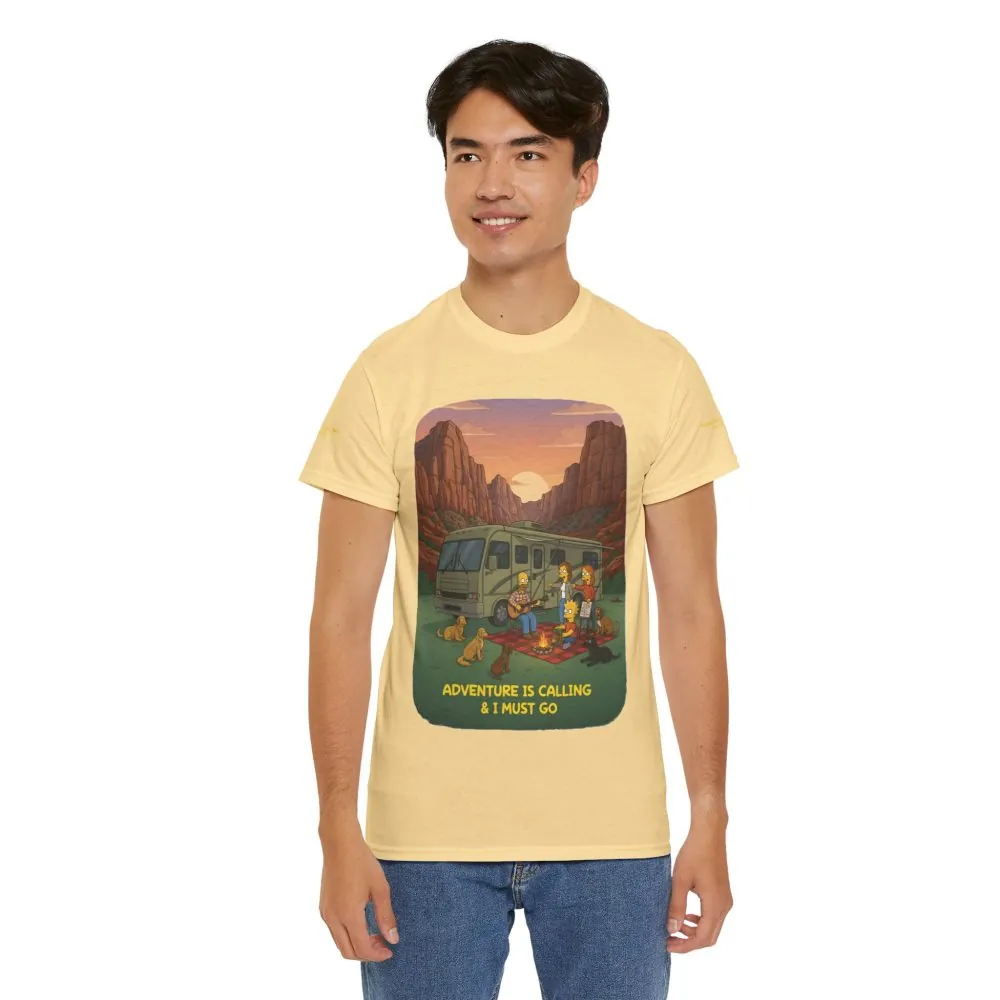 4717506773161758822_2048.jpeg Unisex Heavy Cotton Tee — "Adventure Is Calling-I Must Go" Design Sitcom-Line