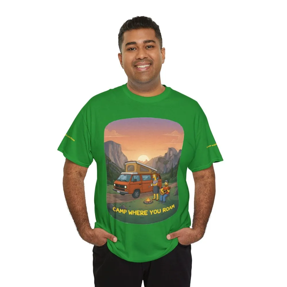 Unisex Heavy Cotton Tee — "Camp Where You Roam" Design Sitcom-Line