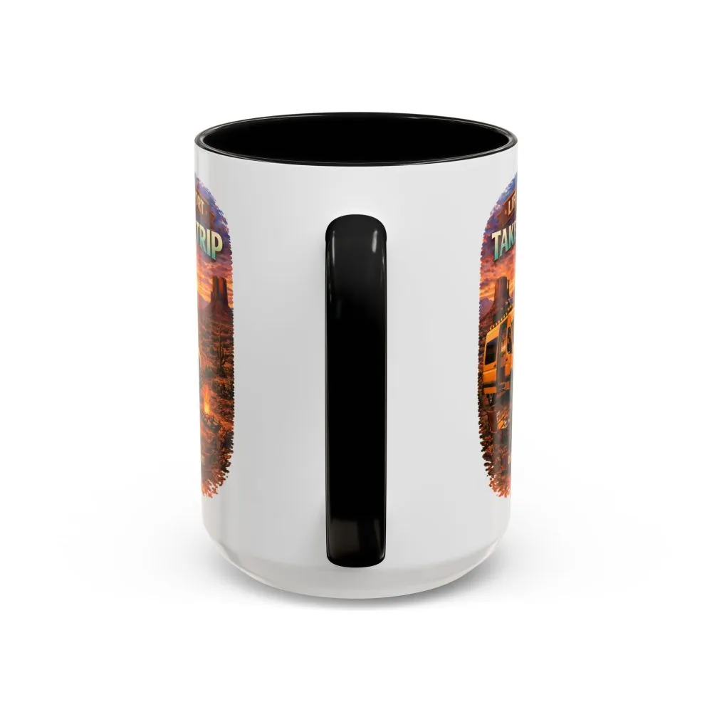 Accent Coffee Mug (11, 15oz) — "Live Is Short Take The Trip" Design Scenic-Line