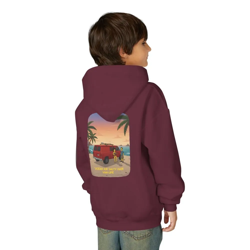 4750587660300432001_2048.jpeg Youth Hoodie(Gildan) – "Ocean Air Salty Hair Van Life" (Design Sitcom-Line)
