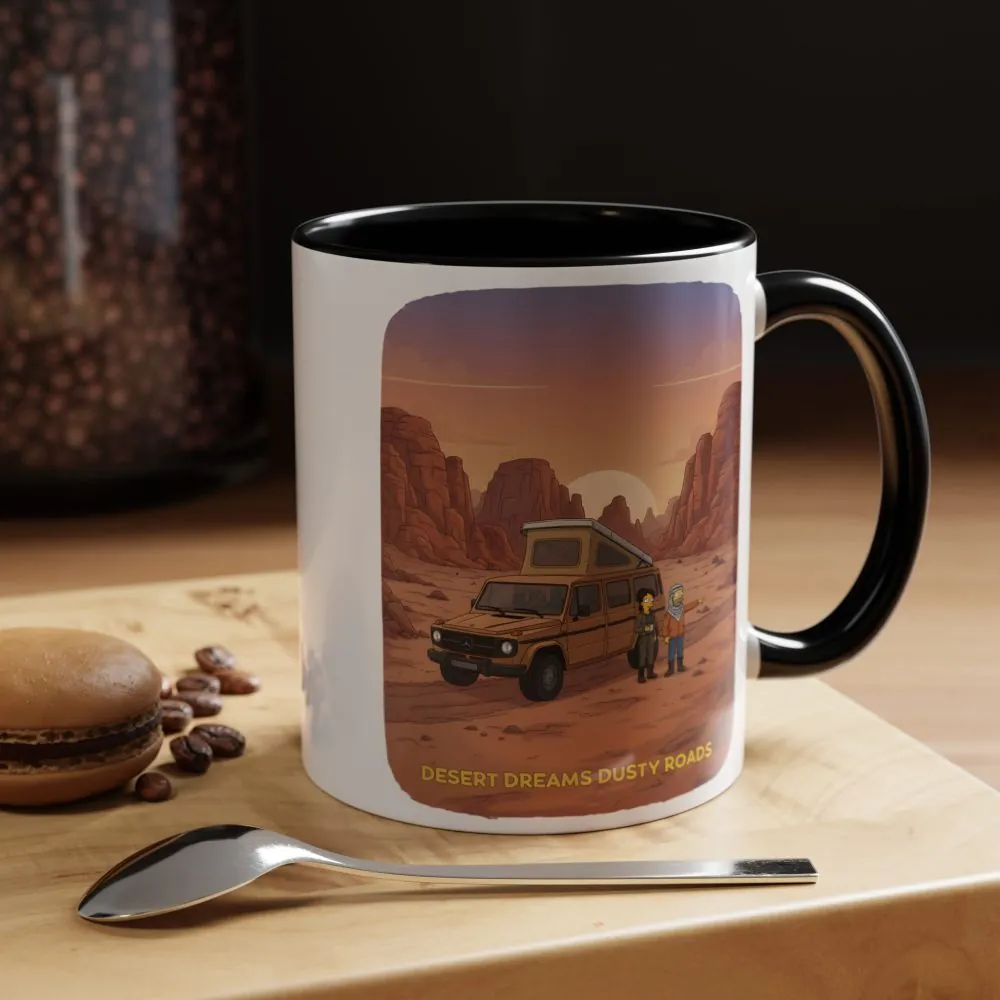 Accent Coffee Mug (11, 15oz) — "Desert Dreams Dusty Roads" Design Sitcom-Line