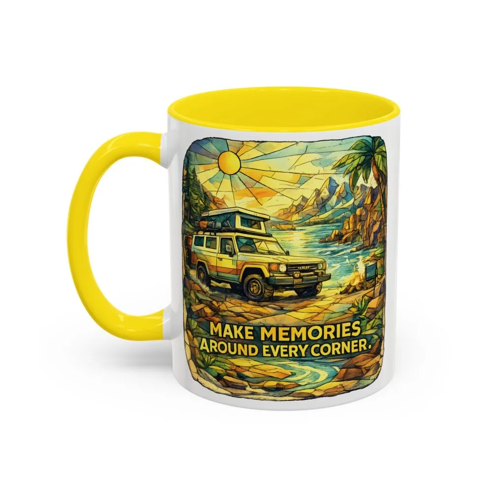 4758407336370856565_2048.jpeg Accent Coffee Mug (11, 15oz) — "Make Memories Around Every Corner" Design Cubic-Line
