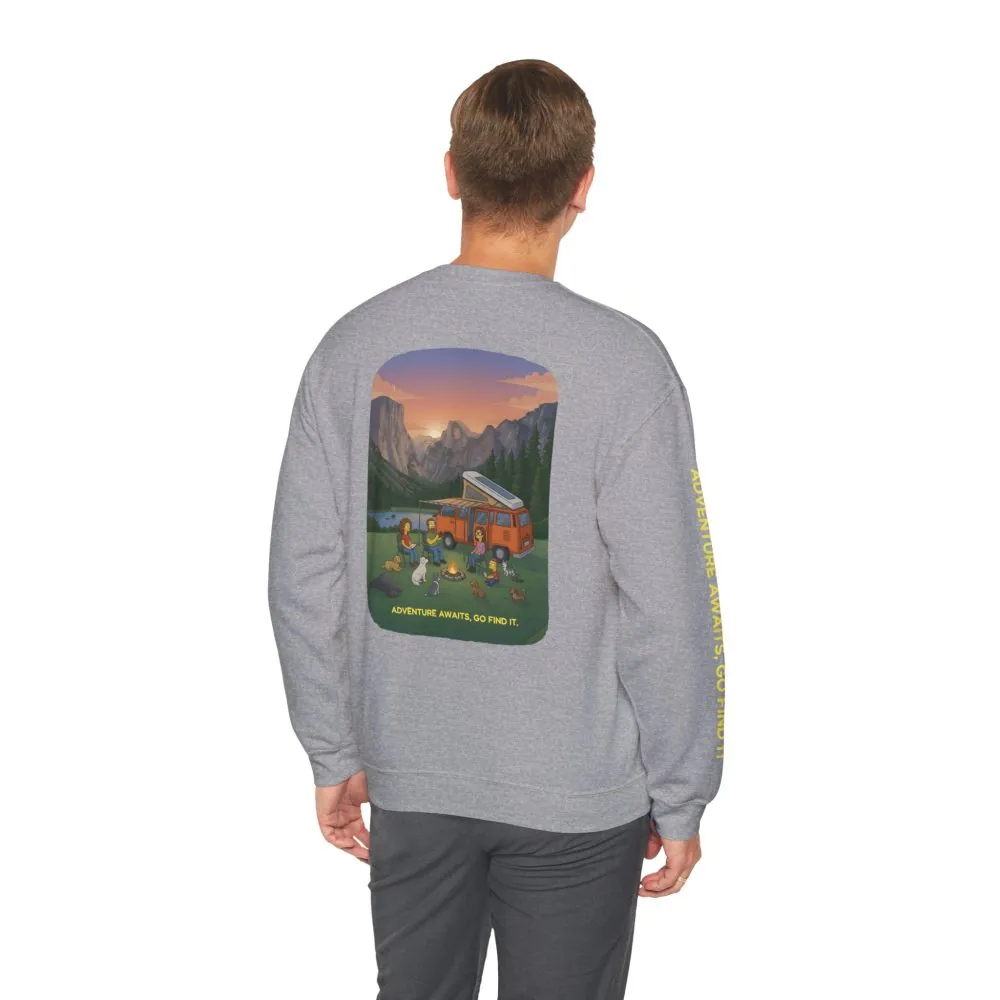 4765916949349511897_2048.jpeg Unisex Heavy Blend™ Crewneck Sweatshirt — "Adventure Awaits-Go Find It"" Design Sitcom-Line