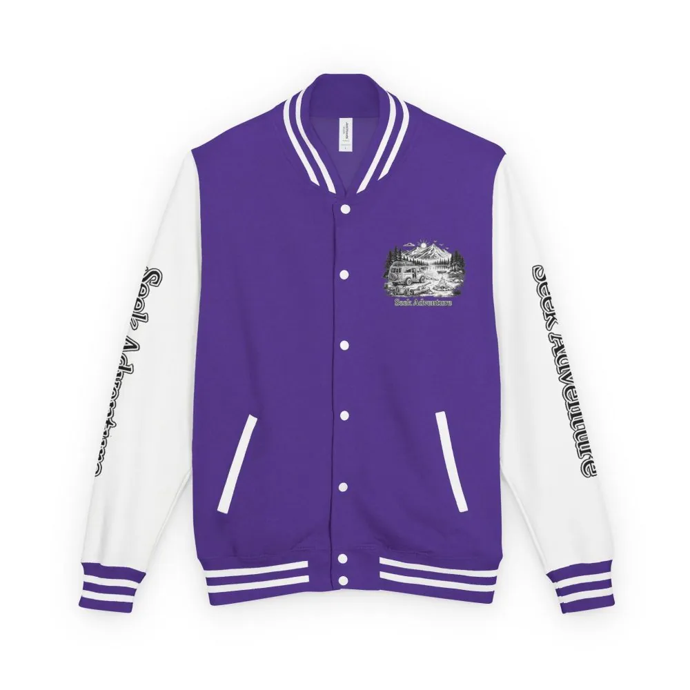 4780628968491124221_2048.jpeg Unisex Heavyweight Letterman Jacket — "Seek Adventure" Travel Varsity Coat