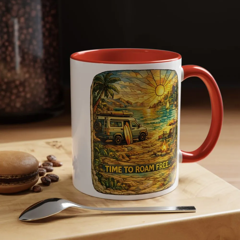 4783287919868969106_2048.jpeg Accent Coffee Mug (11, 15oz) — "Time To Roam Free" Design Cubic-Line