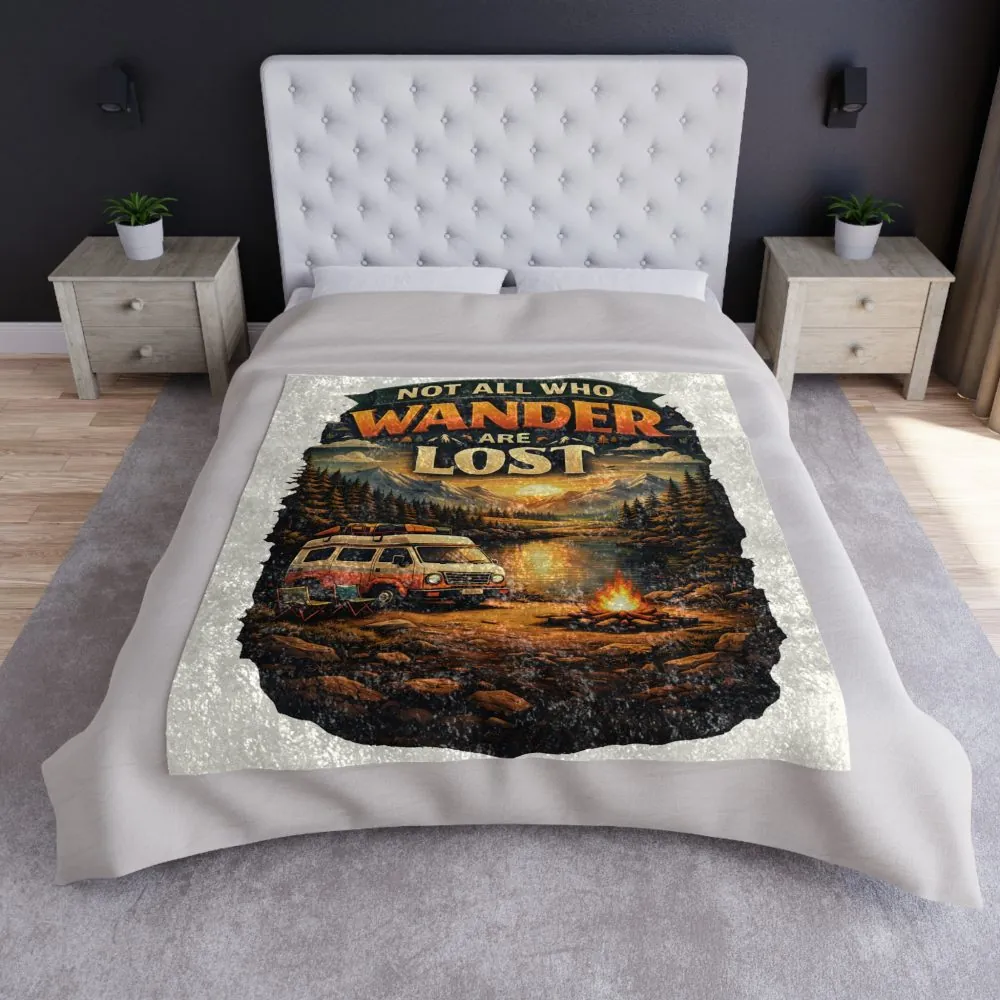 4793861009818391963_2048.jpeg Crushed Velvet Blanket —"Not All Who Wander Are Lost" Design Scenic-Line (Campervan)