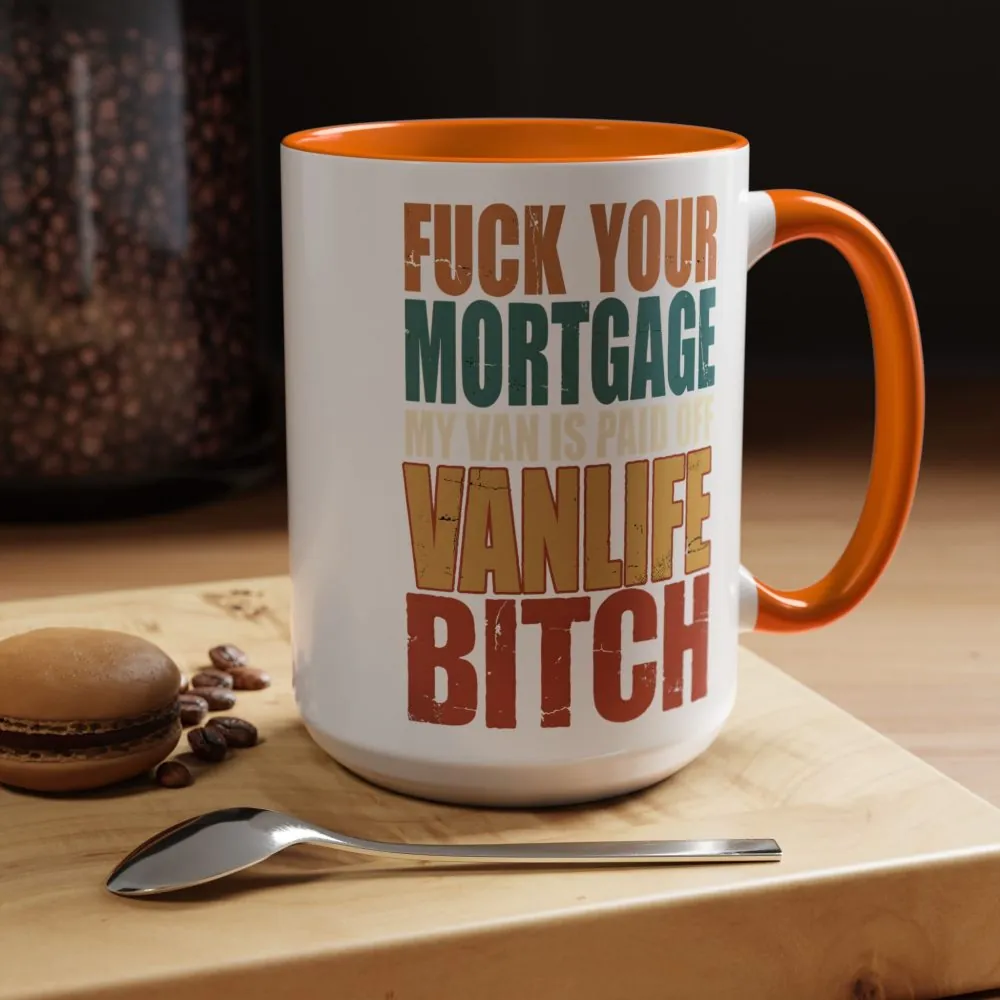 Accent Coffee Mug (11, 15oz) — "Fuck Your Mortgage" Design F**K-Line