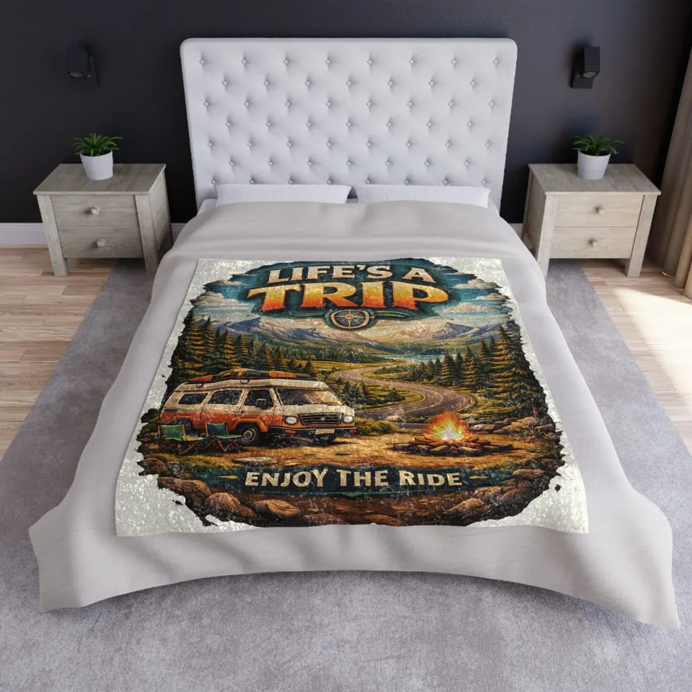 4810360518562897356_2048.jpeg Crushed Velvet Blanket —"Life s A Trip" Design Scenic-Line (Campervan)