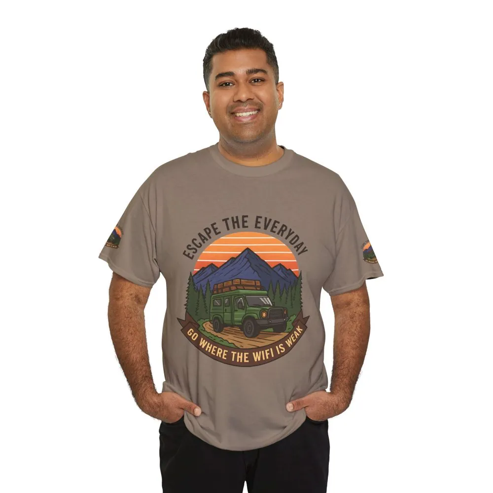 4813577704141436543_2048.jpeg Unisex Heavy Cotton Tee — "Go Where the WiFi Is Weak" Adventure Shirt