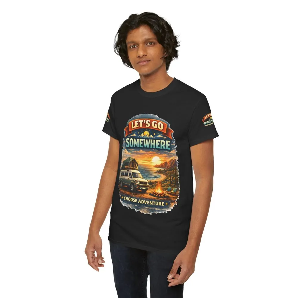 4815386384545033629_2048.jpeg Unisex Heavy Cotton Tee — "Lets Go Somewhere" Design Scenic-Line