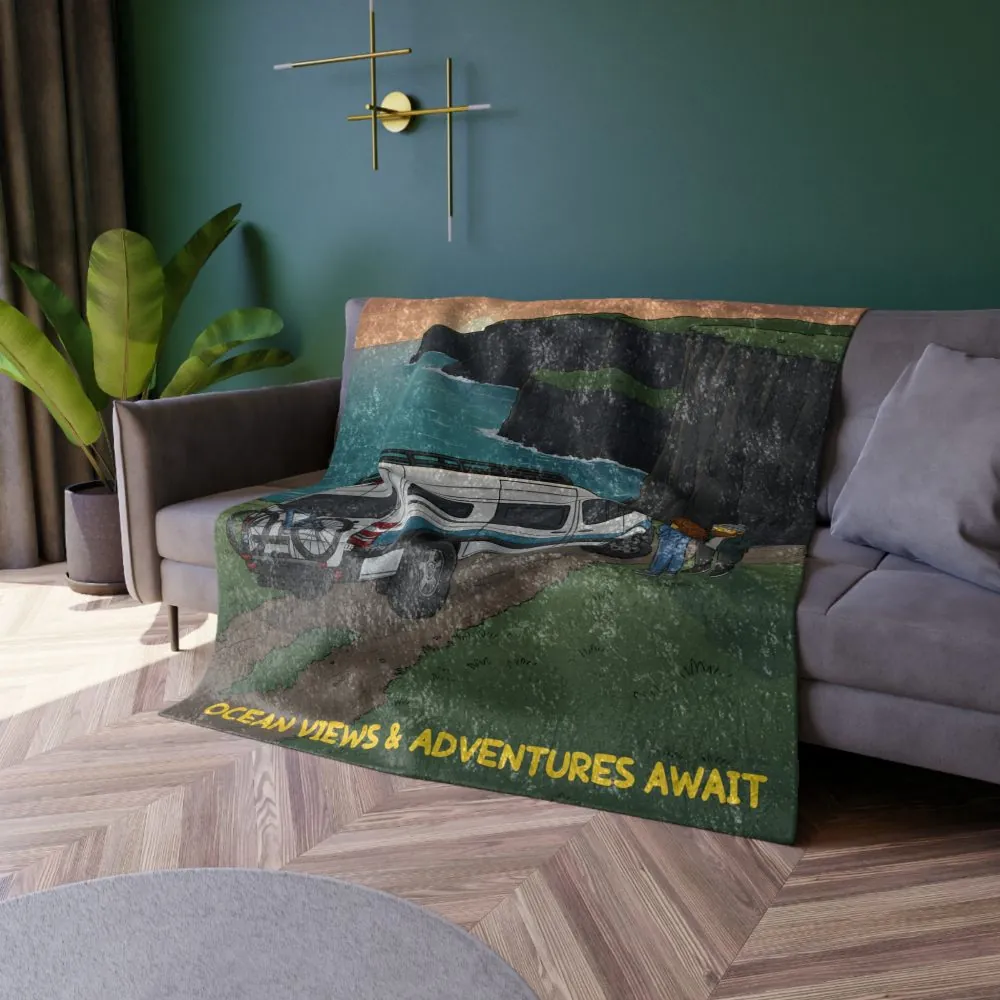 4828388659048806956_2048.jpeg Crushed Velvet Blanket —"Ocean Views-Adventures Awaits" Design Sitcom-Line (Campervan)