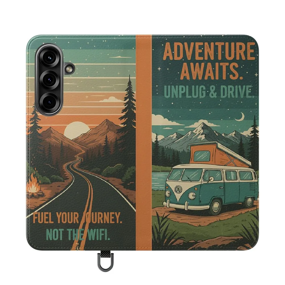 4831463505755962125_2048.jpeg Flip Phone Case — "Adventure Awaits Unplug & Drive" Wallet Case
