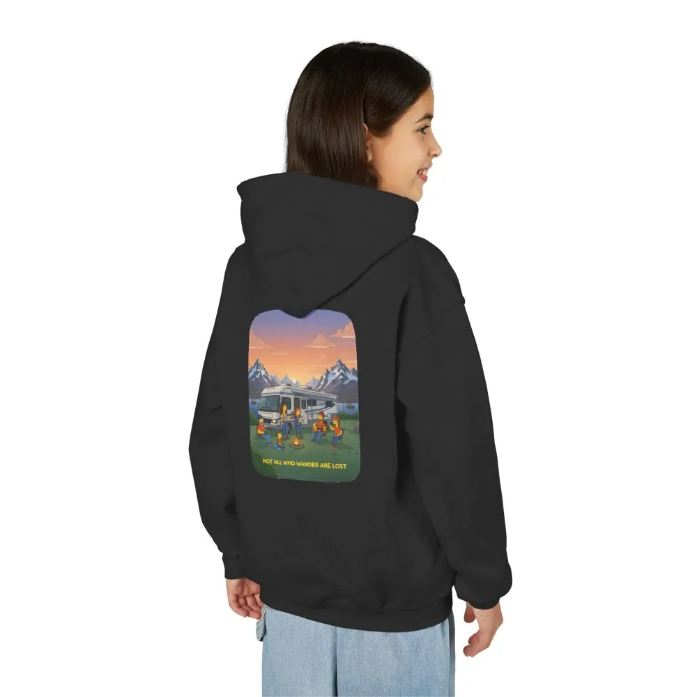 4838842760001821024_2048.jpeg Youth Hoodie(Gildan) – "Not All Who Wander Are Lost" (Design Sitcom-Line)