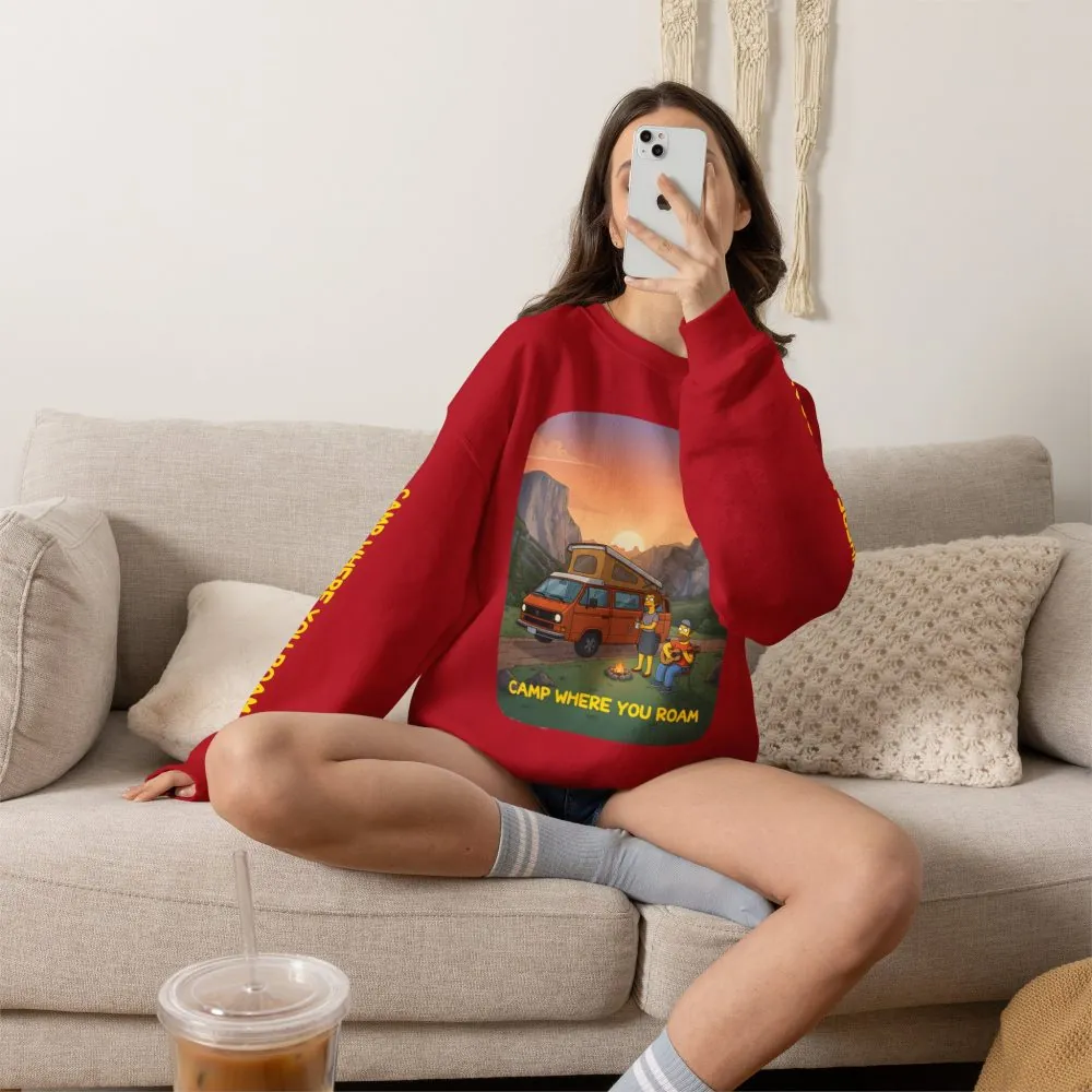 4845853253957990372_2048.jpeg Unisex Heavy Blend™ Crewneck Sweatshirt — "Camp Where You Roam" Design Sitcom-Line