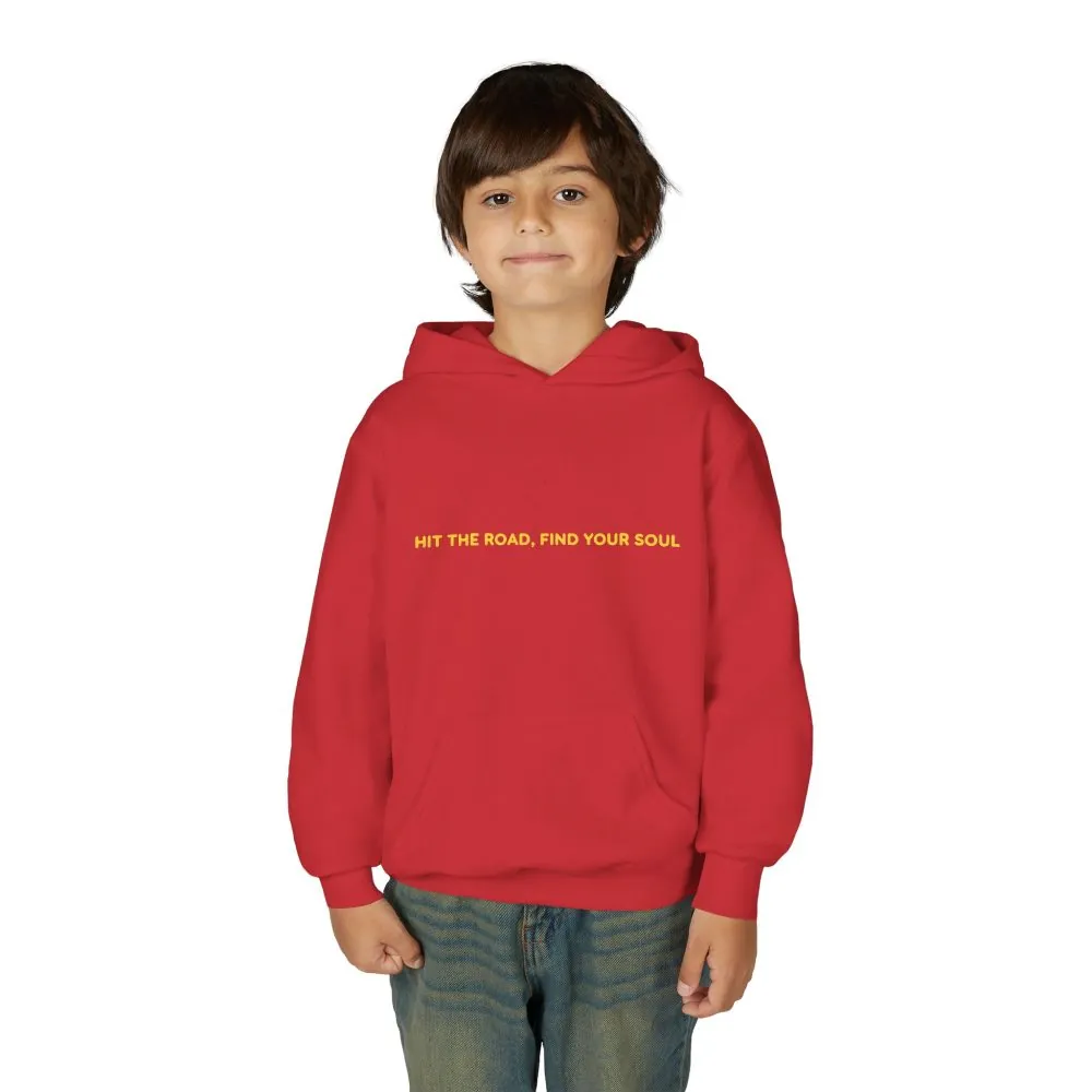 Youth Hoodie(Gildan) – "Hit The Road-Find Your Soul" (Design Sitcom-Line)