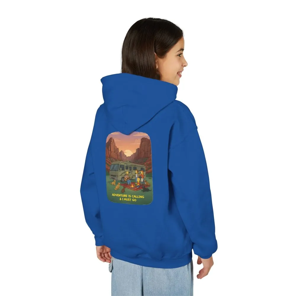 4848873431074905158_2048.jpeg Youth Hoodie(Gildan) – "Adventure Is Calling-I Must Go" (Design Sitcom-Line)