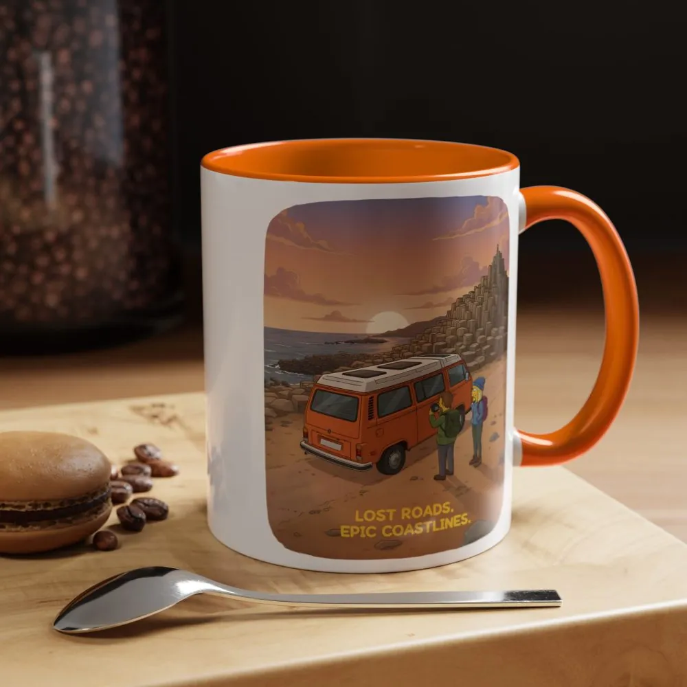 Accent Coffee Mug (11, 15oz) — "Lost Roads Epic Coastlines" Design Sitcom-Line