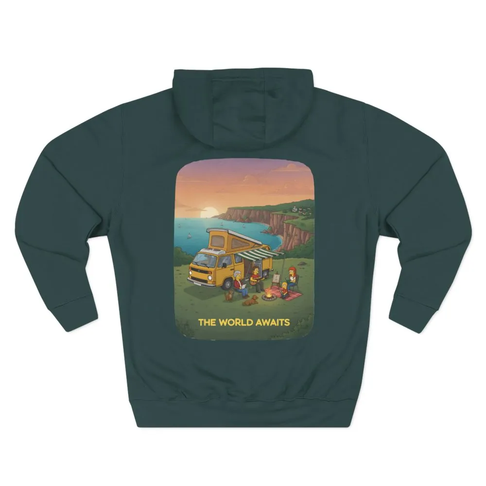 4864578075341668997_2048.jpeg Three-Panel Fleece Hoodie - "The World Awaits" Design Sitcom-Line