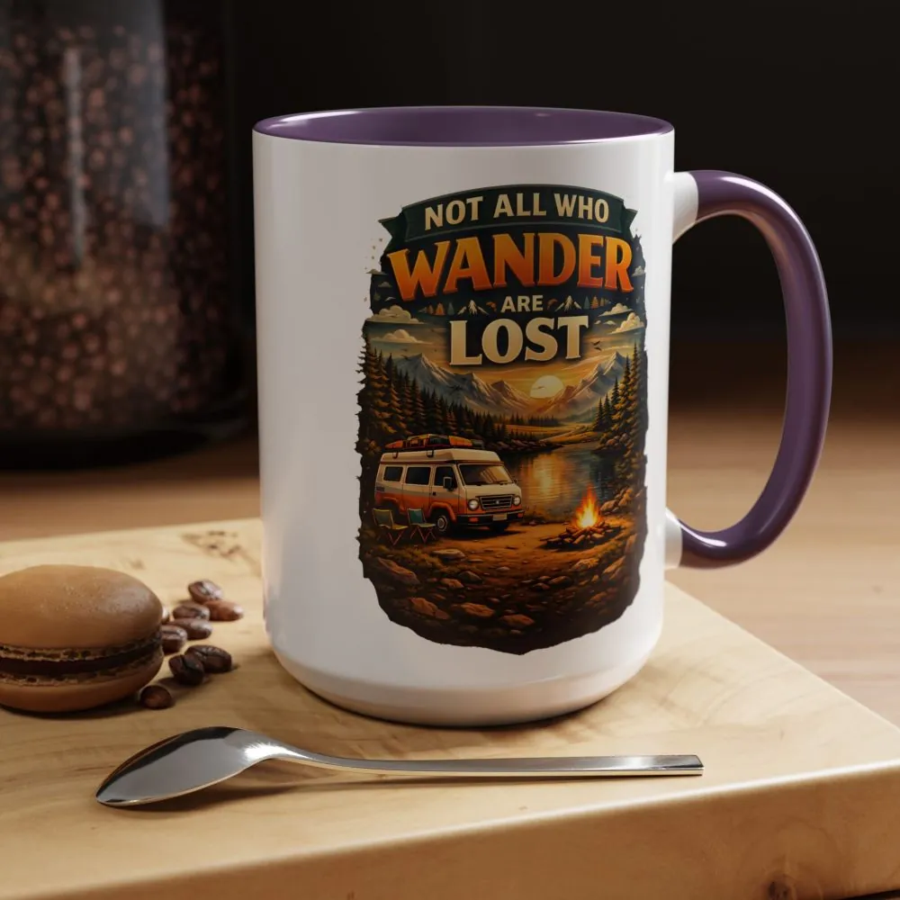 4887472357484859577_2048.jpeg Accent Coffee Mug (11, 15oz) — "Not All Who Wander Are Lost" Design Scenic-Line