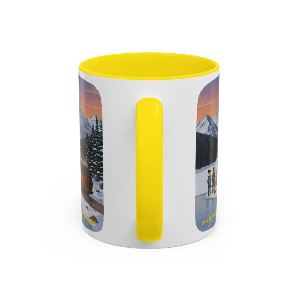 Accent Coffee Mug (11, 15oz) — "Chase The Views-Not The Crowds"" Design Sitcom-Line