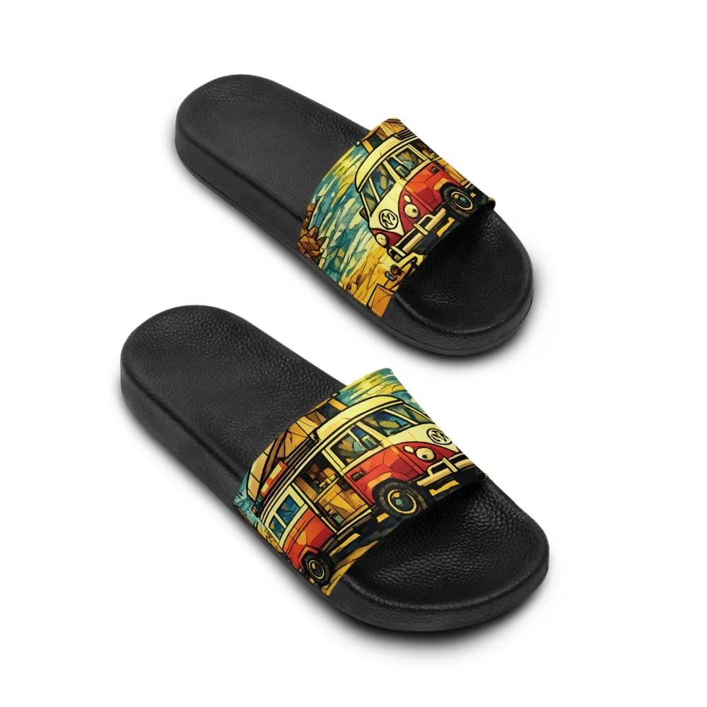 4900143288449148123_2048.jpeg Women's Slide Sandals - Retro VW Camper Slides (Cubic-Line)