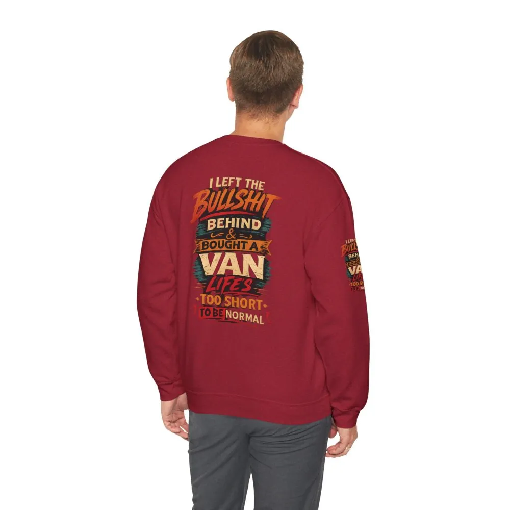 Unisex Heavy Blend™ Crewneck Sweatshirt — "I Left The Bullshit" Design F**K-Line
