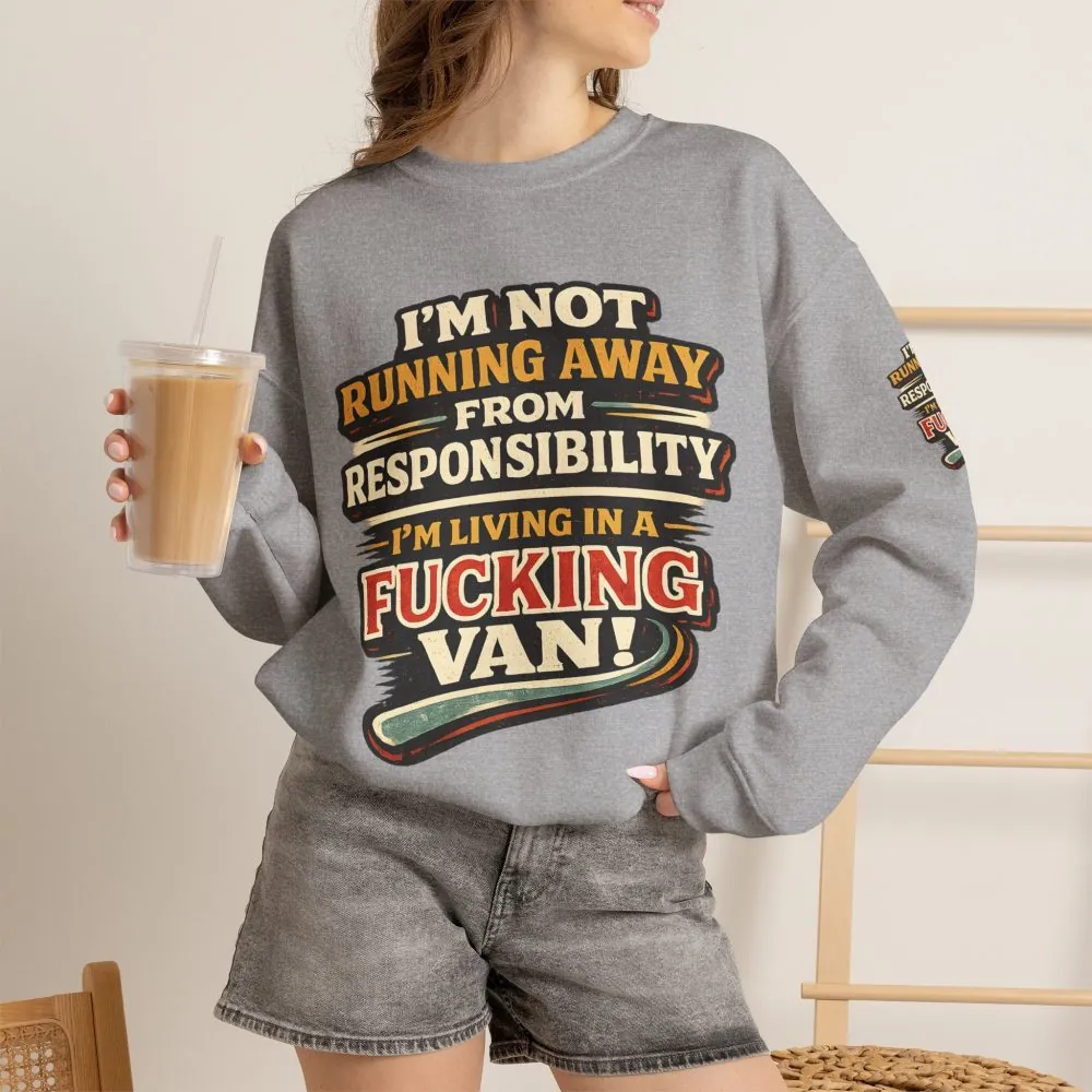 4916894529364287453_2048.jpeg Unisex Heavy Blend™ Crewneck Sweatshirt — "I`m Not running Away" Design F**K-Line