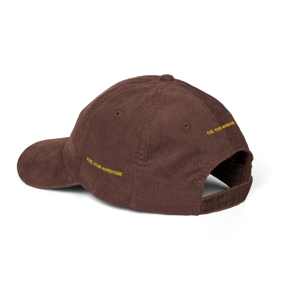 Vintage Corduroy Cap (Embroidery) — "Fuel Your Adventure" Embroidered Hat