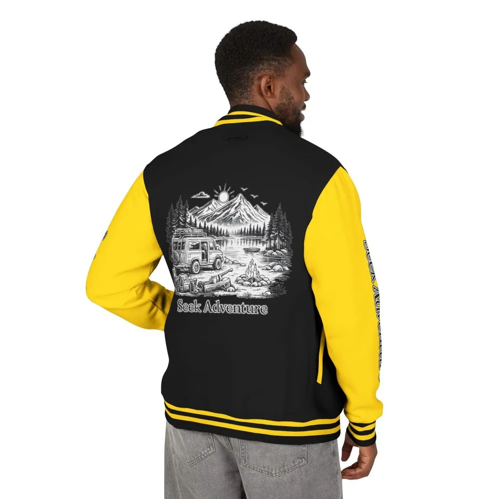 4919982479850297647_2048.jpeg Unisex Heavyweight Letterman Jacket — "Seek Adventure" Travel Varsity Coat