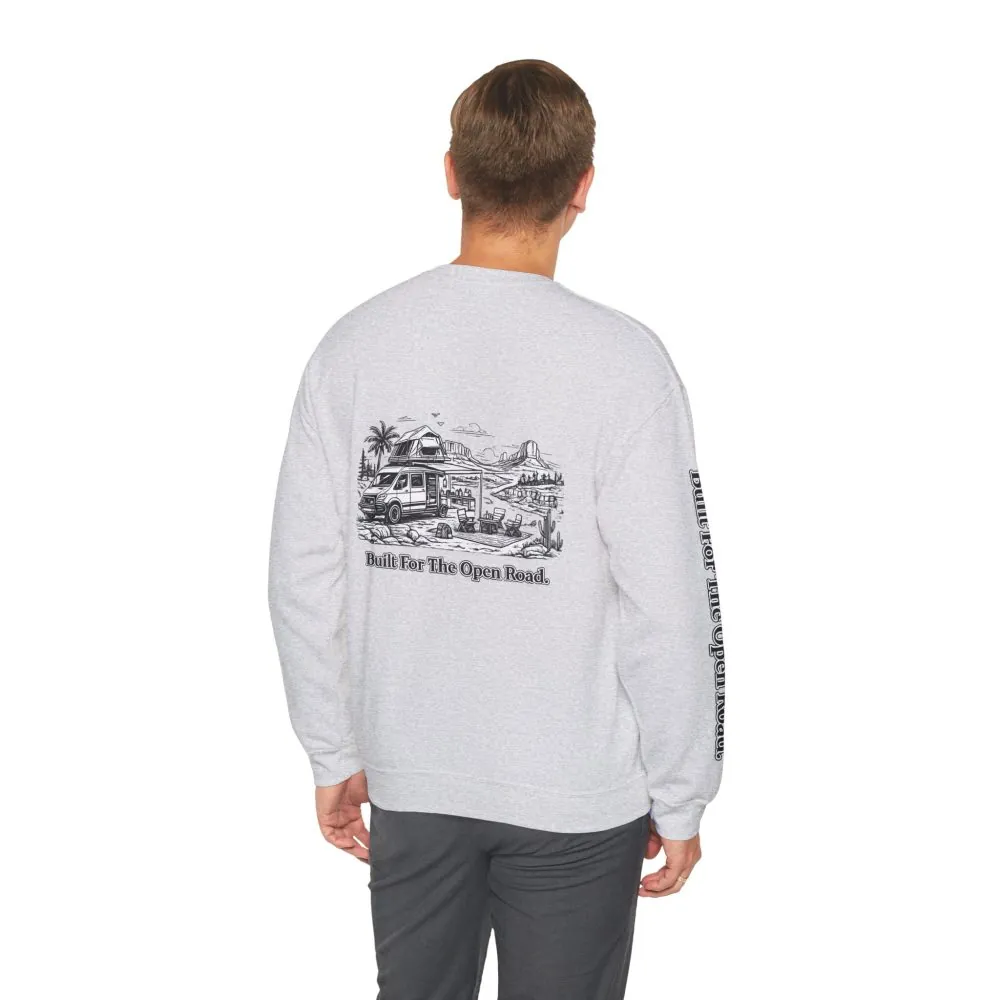 4930842164939760181_2048.jpeg Unisex Heavy Blend™ Crewneck Sweatshirt — "Built For The Open Road" Design Minimal-Line