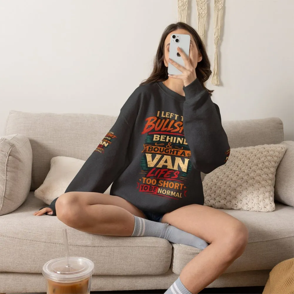 Unisex Heavy Blend™ Crewneck Sweatshirt — "I Left The Bullshit" Design F**K-Line