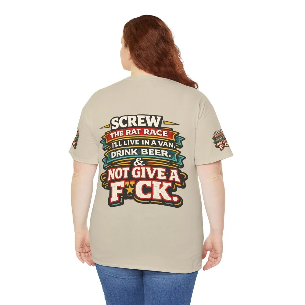 4952593021276914829_2048.jpeg Unisex Heavy Cotton Tee — "Screw The Rat Race" Design F**K-Line
