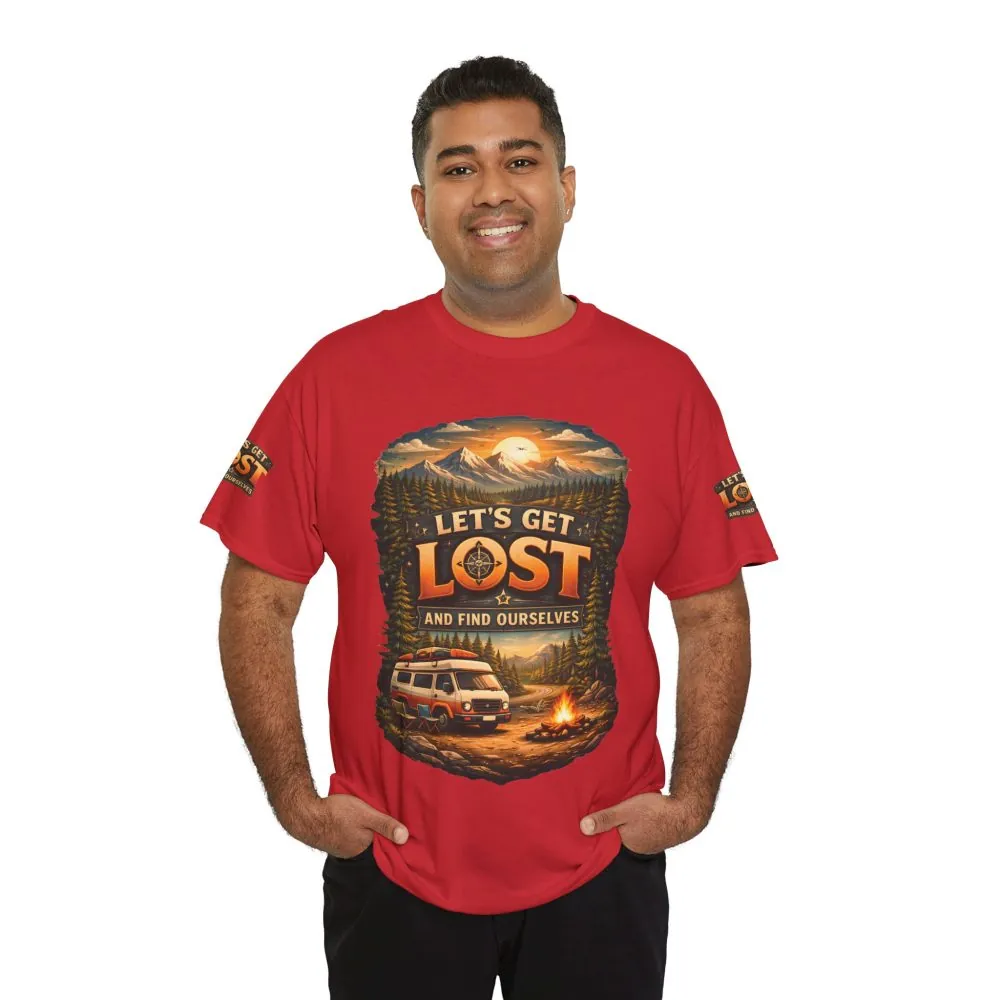 4962488005246420126_2048.jpeg Unisex Heavy Cotton Tee — "Let´s Get Lost And Found Ourselfs" Design Scenic-Line