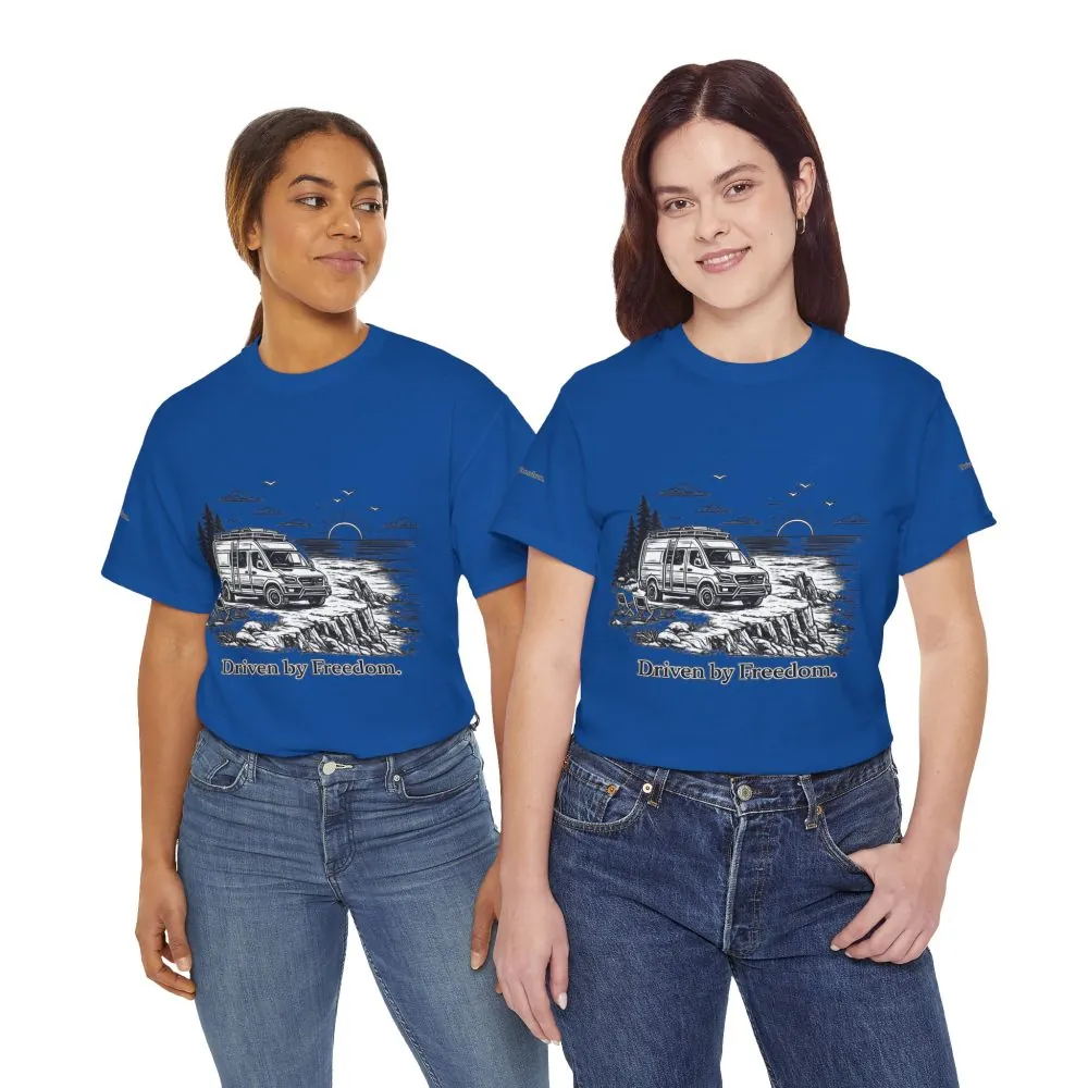 4971740987620814150_2048.jpeg Unisex Heavy Cotton Tee — ""Driven By Freedom" Design Minimal-Line