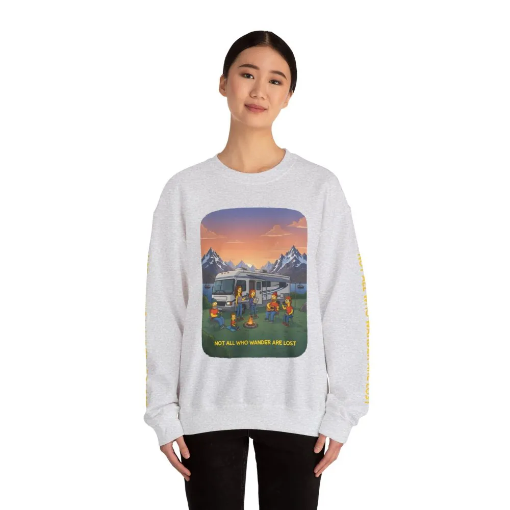4972069628083323864_2048.jpeg Unisex Heavy Blend™ Crewneck Sweatshirt — "Not All Who Wander Are Lost" Design Sitcom-Line