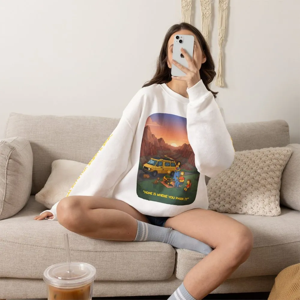 4974541138331973507_2048.jpeg Unisex Heavy Blend™ Crewneck Sweatshirt — "Home Is Where You Park It" Design Sitcom-Line