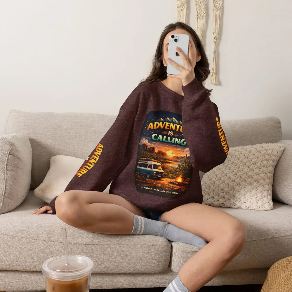 5008418936769321473_2048.jpeg Unisex Heavy Blend™ Crewneck Sweatshirt — "Adventure Is Calling" Design Scenic-Line
