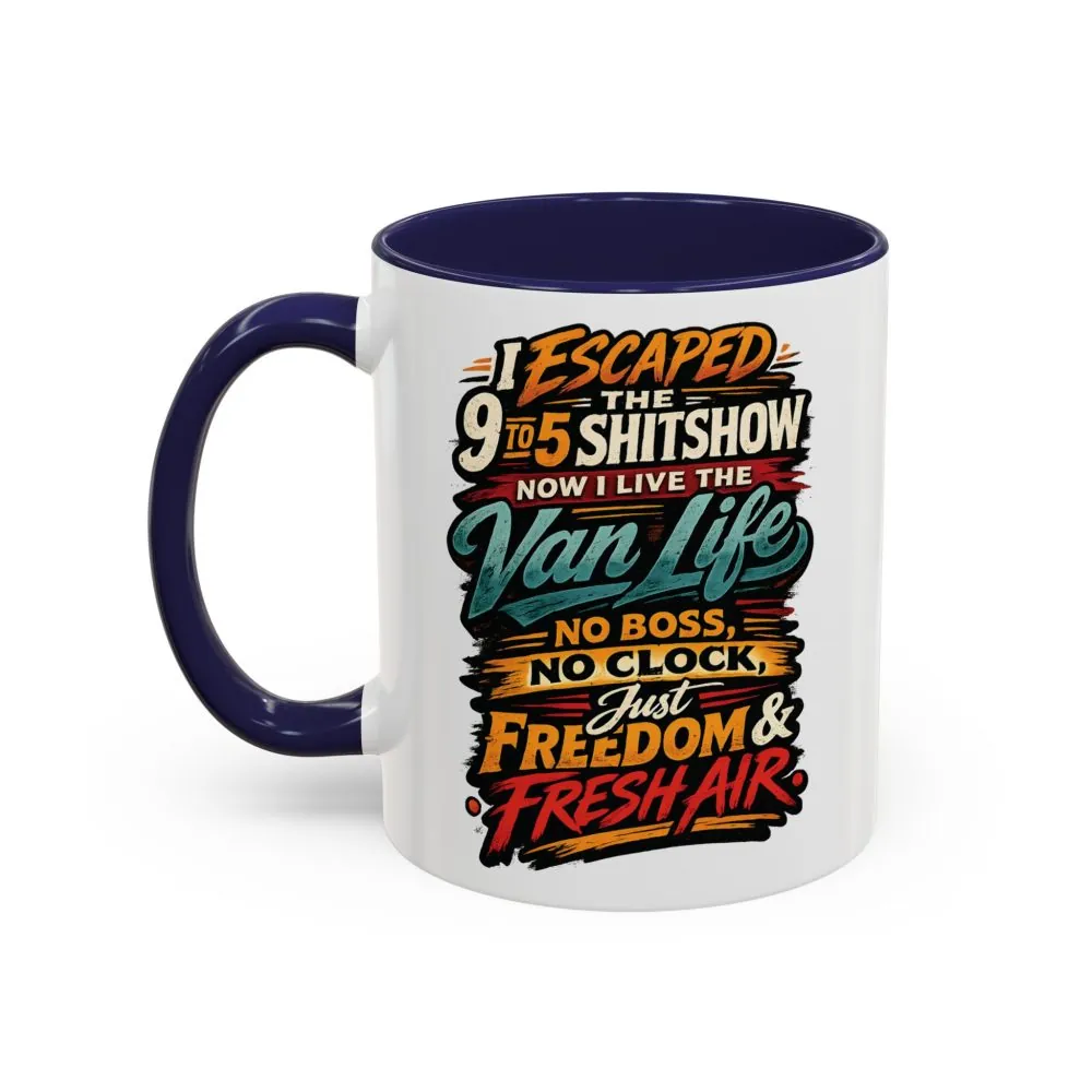 5009036067299711401_2048.jpeg Accent Coffee Mug (11, 15oz) — "I Escaped The 9 To 5" Design F**K-Line