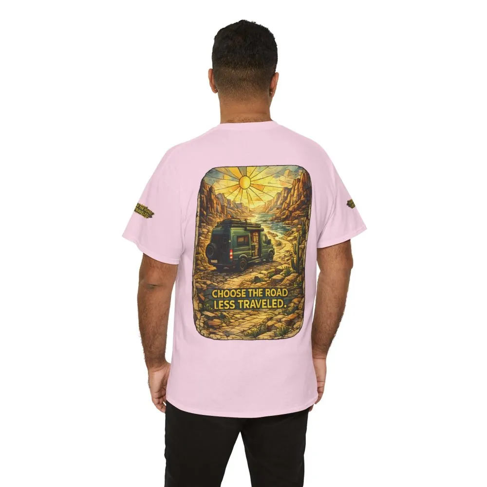 5009338669121494207_2048.jpeg Unisex Heavy Cotton Tee — "Choose The Road Less Traveled" Design Cubic-Line