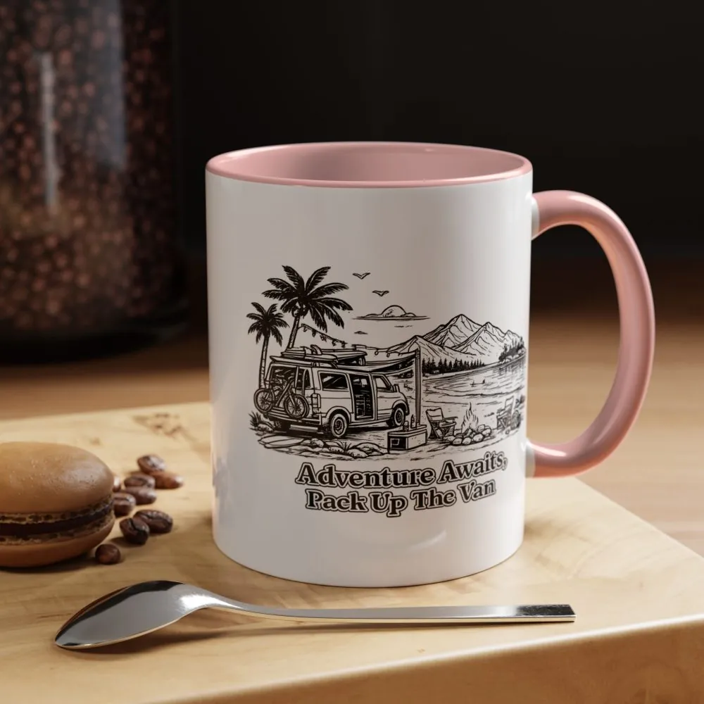5053193928890975210_2048.jpeg Accent Coffee Mug (11, 15oz) — "Adventure Awaits,Pack Up The Van" Design Minimal-Line