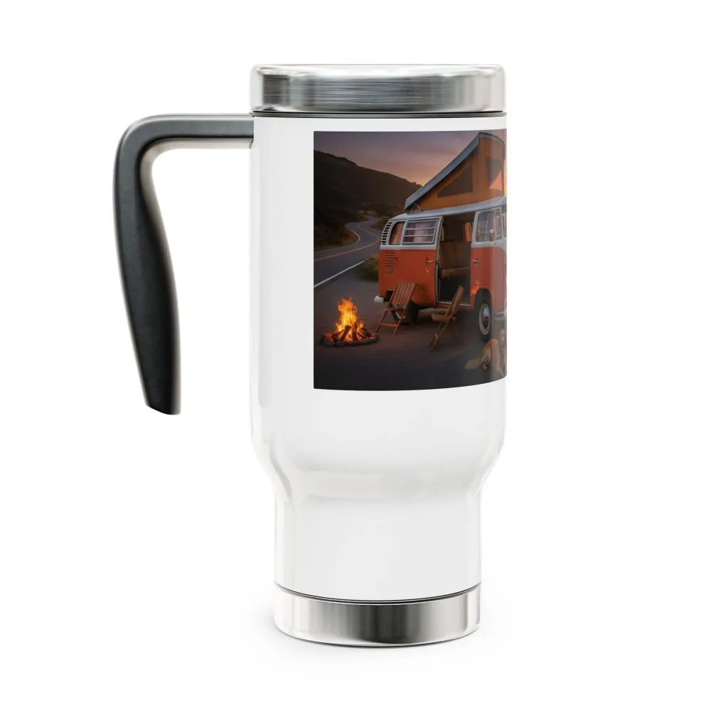5075365623943038238_2048.jpeg Stainless Steel Travel Mug with Handle, 14oz - "Wander where the wifi is weak"