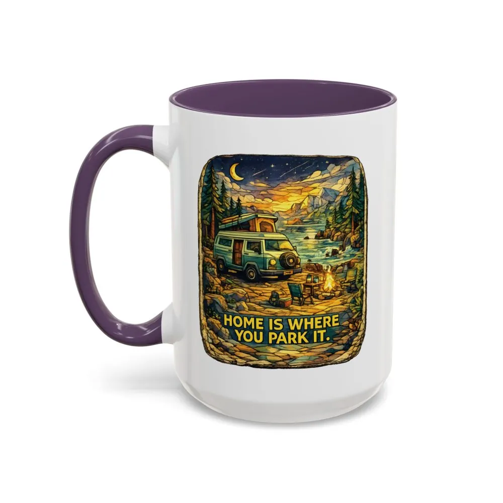 5078764307340037367_2048.jpeg Accent Coffee Mug (11, 15oz) — "Home Is Where You Park It" Design Cubic-Line