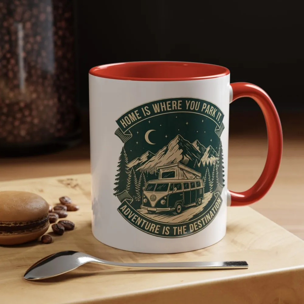 5097914552127916011_2048.jpeg Coffee Mug — "Home Is Where You Park It-Adventure is the destination" (11/15oz) (Both sides printed)