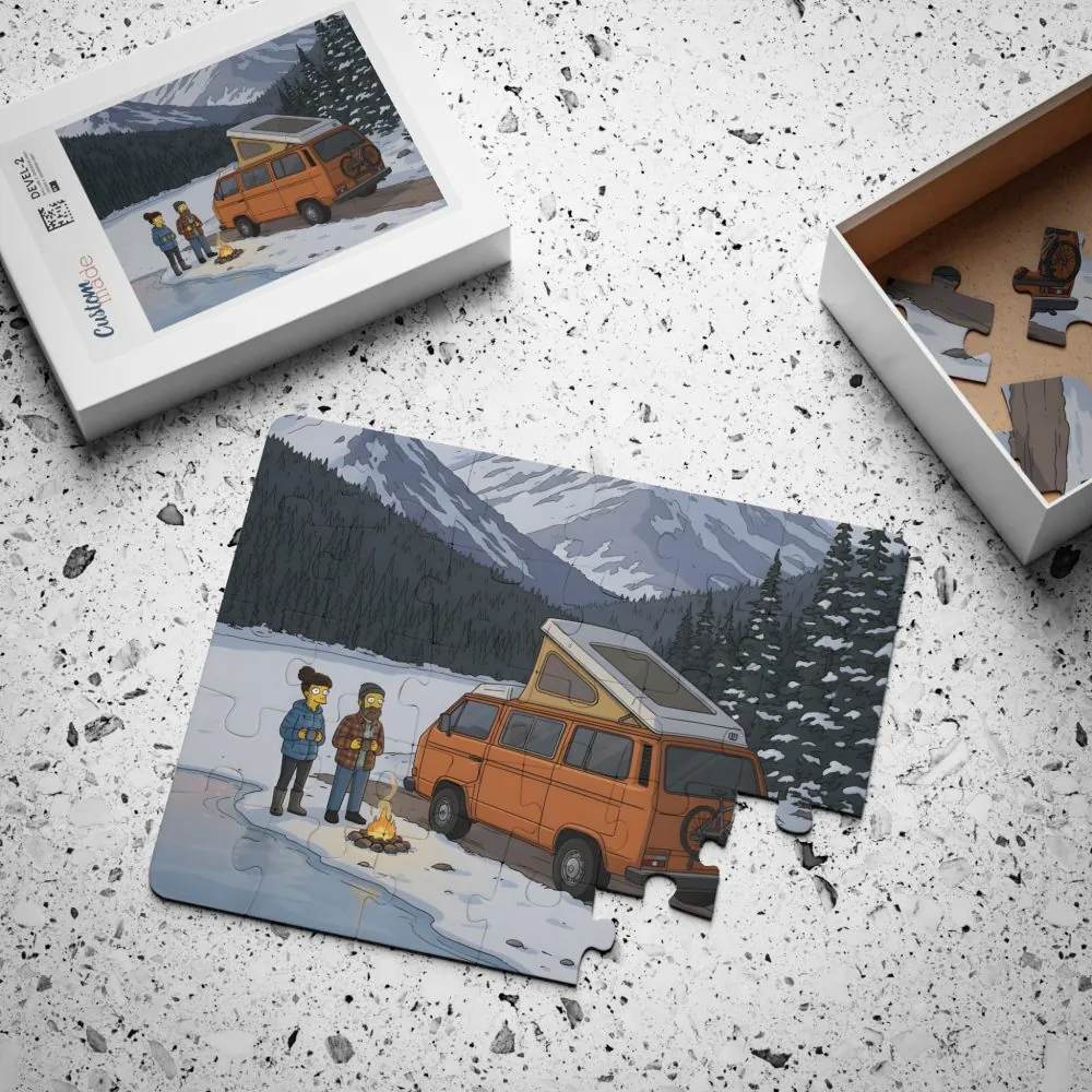 5099552707830004039_2048.jpeg Kids' 30‑Piece Camping Puzzle — Winter Camper Van Scene